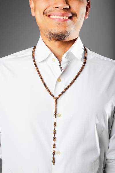 BasmalaBeads Bocote Wood with Engravings 99 Count Prayer Beads