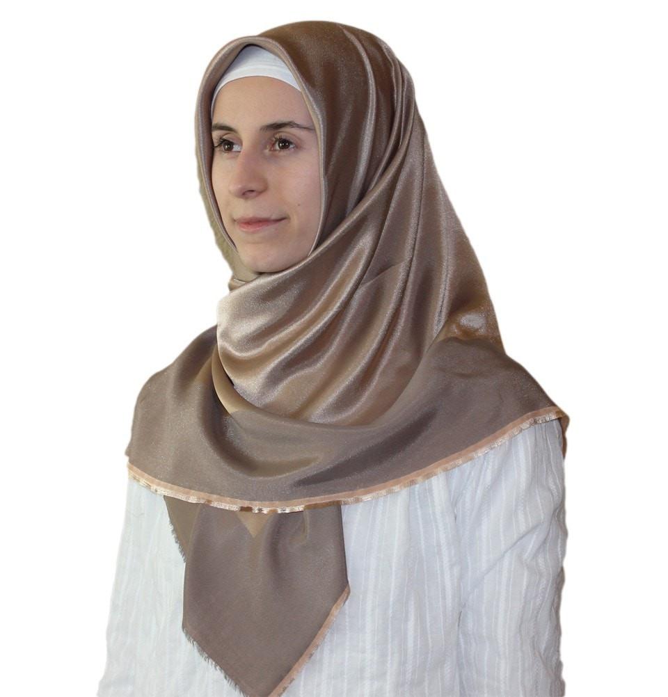 Bonjela scarf Bonjela Twill Large Square Hijab Scarf Reversible Beige - Modefa 