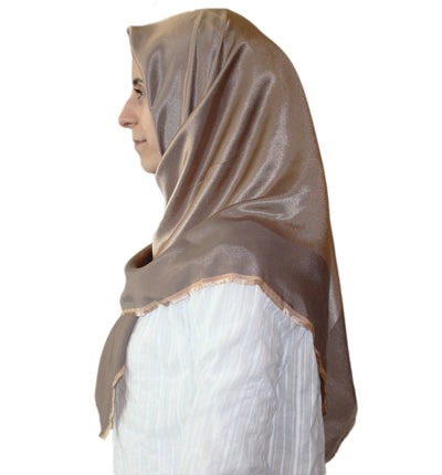 Bonjela scarf Bonjela Twill Large Square Hijab Scarf Reversible Beige - Modefa 