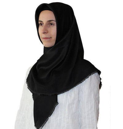 Bonjela scarf Bonjela Twill Large Square Hijab Scarf Reversible Black - Modefa 