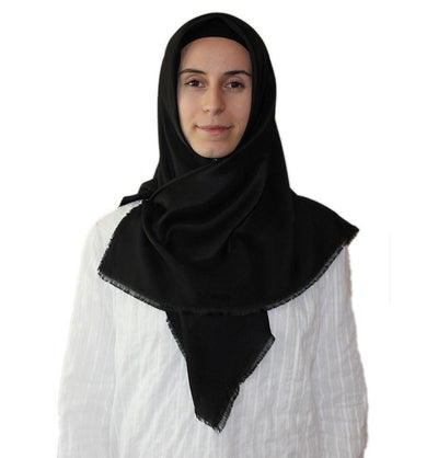 Bonjela scarf Bonjela Twill Large Square Hijab Scarf Reversible Black - Modefa 