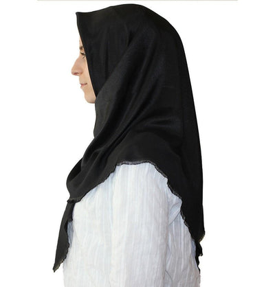 Bonjela scarf Bonjela Twill Large Square Hijab Scarf Reversible Black - Modefa 