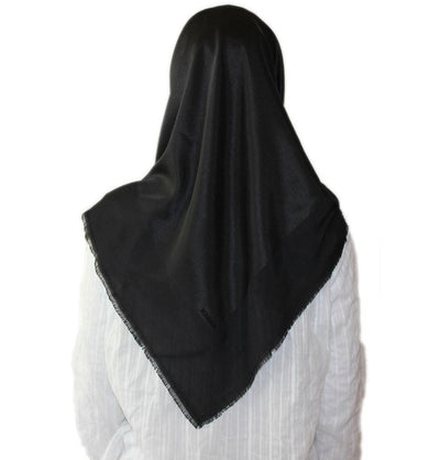 Bonjela scarf Bonjela Twill Large Square Hijab Scarf Reversible Black - Modefa 