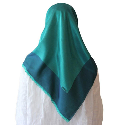 Bonjela scarf Bonjela Twill Large Square Hijab Scarf Reversible Green - Modefa 