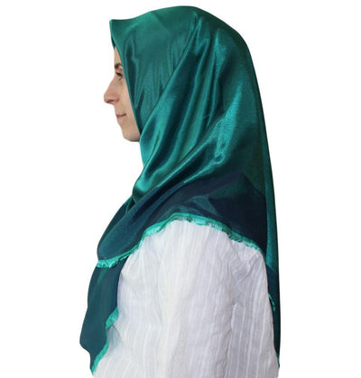 Bonjela scarf Bonjela Twill Large Square Hijab Scarf Reversible Green - Modefa 
