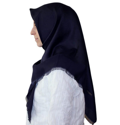 Bonjela scarf Bonjela Twill Large Square Hijab Scarf Reversible Navy Blue - Modefa 