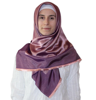 Bonjela scarf Bonjela Twill Large Square Hijab Scarf Reversible Purple - Modefa 