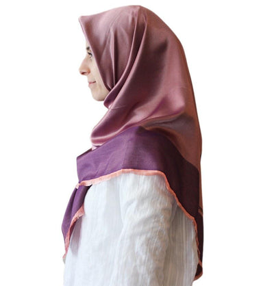 Bonjela scarf Bonjela Twill Large Square Hijab Scarf Reversible Purple - Modefa 