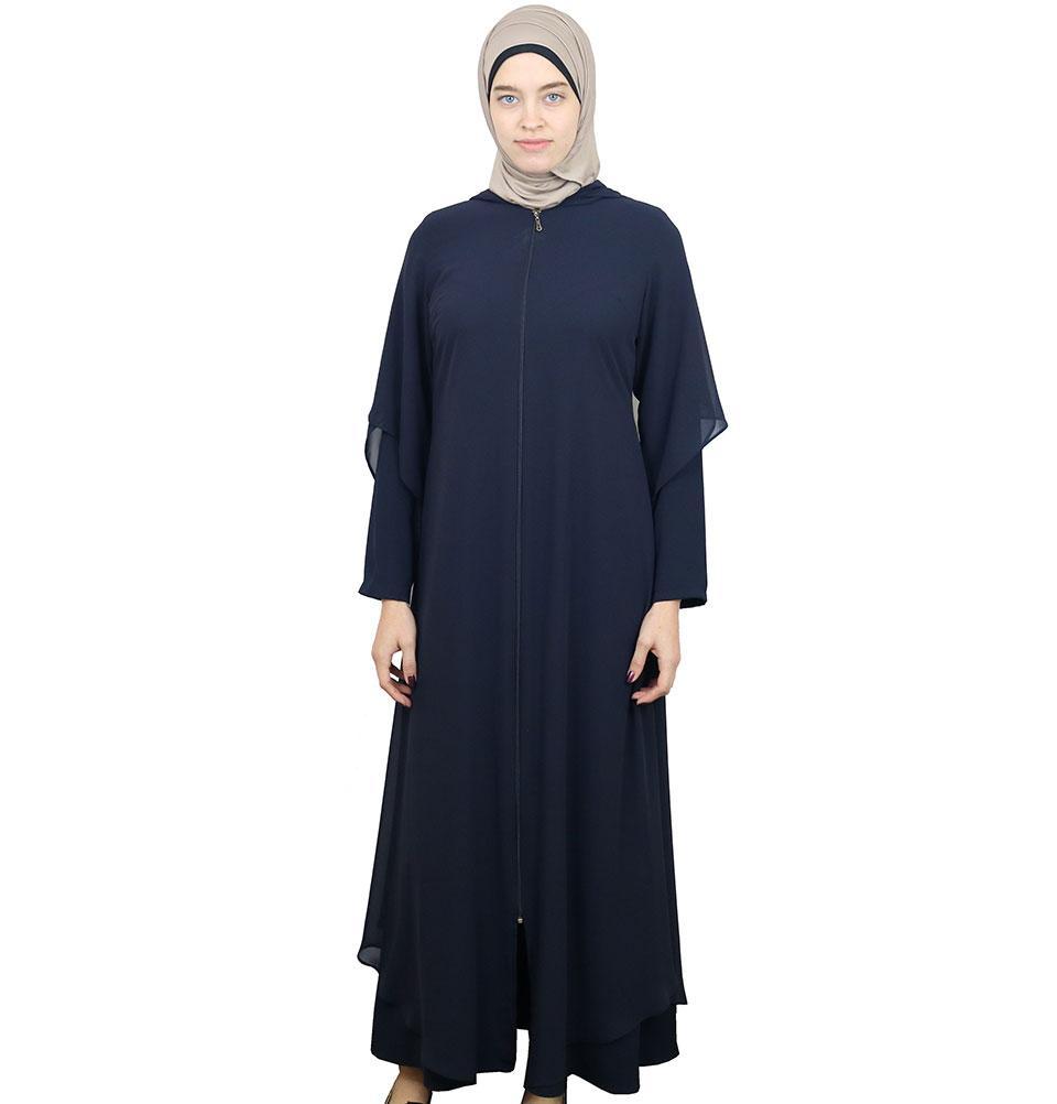 Hooded Ferace Abaya 063 Navy Blue