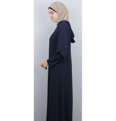 Hooded Ferace Abaya 063 Navy Blue