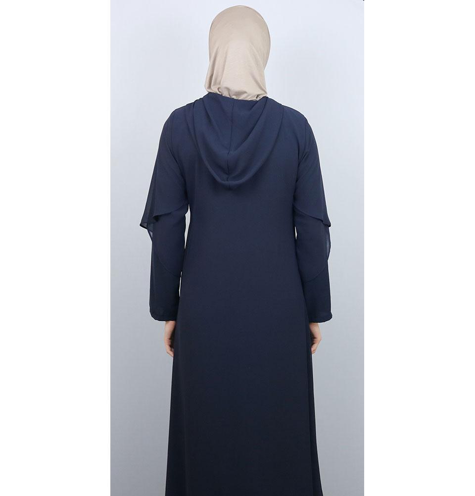 Hooded Ferace Abaya 063 Navy Blue