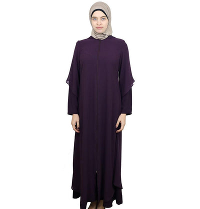Hooded Ferace Abaya 063 Purple