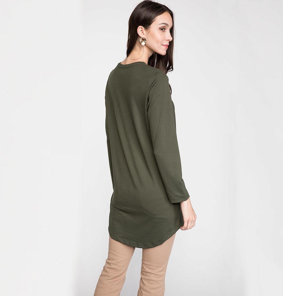 DeFacto Modest Knit Tunic J9963AZ Olive Green