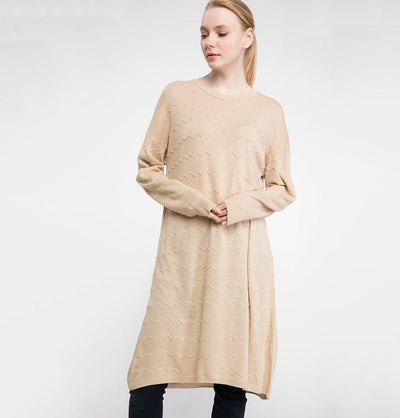 DeFacto Modest Knit Tunic I8295AZ Beige