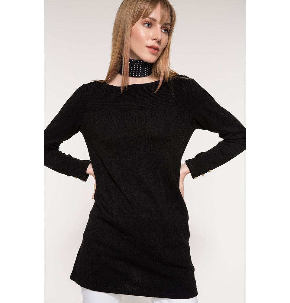 DeFacto Modest Knit Tunic G5196AZ Black