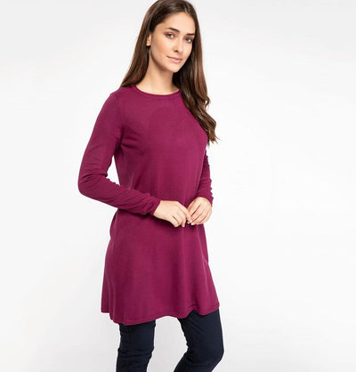 DeFacto Modest Knit Tunic H3431AZ Magenta