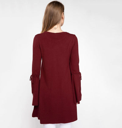 DeFacto Modest Knit Tunic I9101AZ Maroon