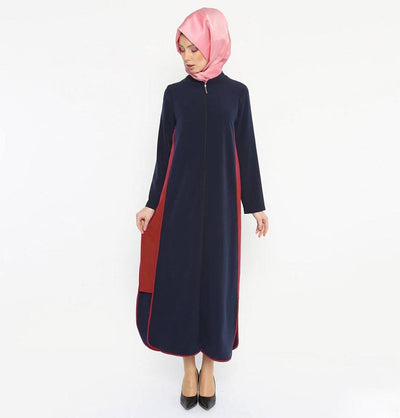 Etem Temur Dress Turkish Ferace Abaya Blue ET 2112 - Modefa 