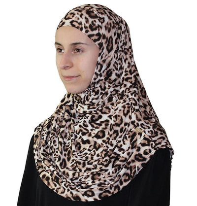 Firdevs Amirah hijab Firdevs Practical Scarf & Bonnet 020 Beige Leopard - Modefa 