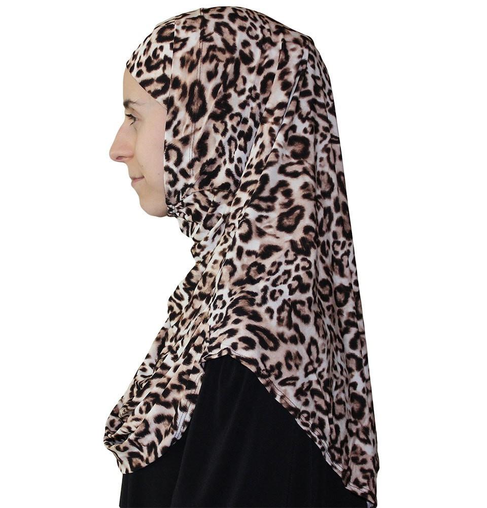 Firdevs Amirah hijab Firdevs Practical Scarf & Bonnet 020 Beige Leopard - Modefa 