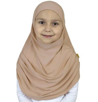 Firdevs Amirah hijab Beige Firdevs Girl's Practical Hijab Scarf & Bonnet Beige