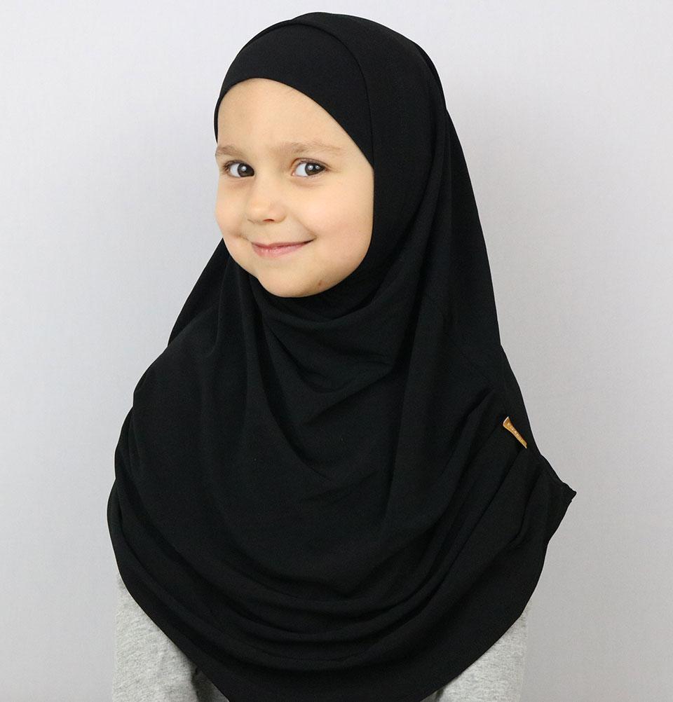 Firdevs Amirah hijab Black Firdevs Girl's Practical Hijab Scarf & Bonnet Black