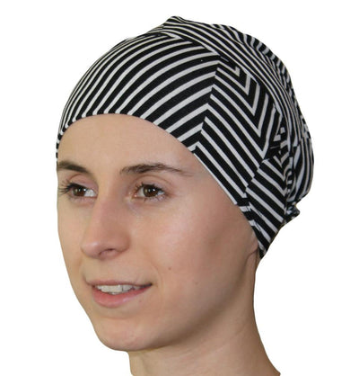 Firdevs Practical Amira Hijab Black/Ivory Zig Zag Stripe