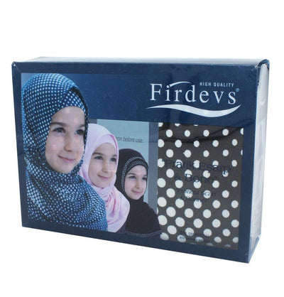 Firdevs Amirah hijab Firdevs Girl's Practical Hijab Scarf & Bonnet Polka Dot Black & White - Modefa 