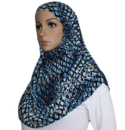Firdevs Amirah hijab Firdevs Practical Scarf & Bonnet 020 Blue Lattice - Modefa 