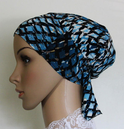 Firdevs Amirah hijab Firdevs Practical Scarf & Bonnet 020 Blue Lattice - Modefa 