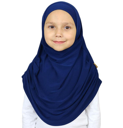 Firdevs Amirah hijab Blue Firdevs Girl's Practical Hijab Scarf & Bonnet Navy Blue