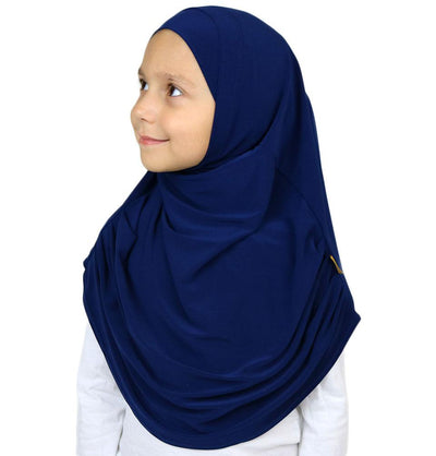 Firdevs Amirah hijab Blue Firdevs Girl's Practical Hijab Scarf & Bonnet Navy Blue