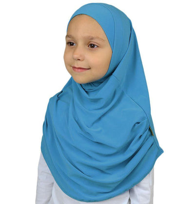 Firdevs Amirah hijab Blue Firdevs Girl's Practical Hijab Scarf & Bonnet Sapphire Blue