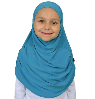 Firdevs Amirah hijab Blue Firdevs Girl's Practical Hijab Scarf & Bonnet Sapphire Blue