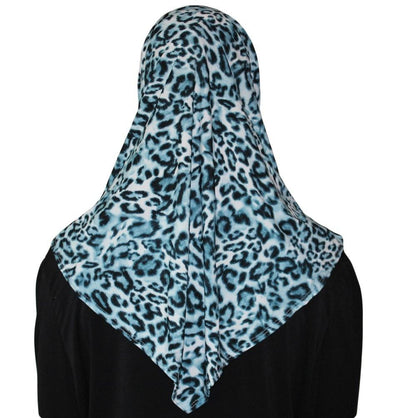 Firdevs Amirah hijab Firdevs Practical Hijab Scarf & Bonnet Leopard Turquoise - Modefa 