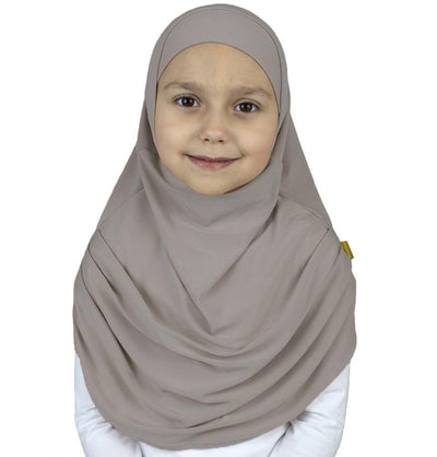 Firdevs Amirah hijab Brown Firdevs Girl's Practical Hijab Scarf & Bonnet Mink Grey