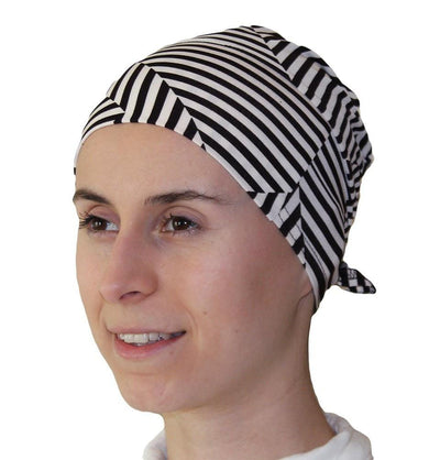 Firdevs Amirah hijab Firdevs Practical Scarf & Bonnet Zig Zag Stripe Brown/Ivory - Modefa 