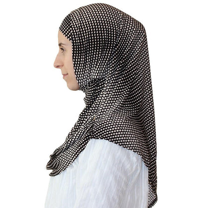 Firdevs Amirah hijab Firdevs Practical Scarf & Bonnet Small Polka Dot Brown - Modefa 