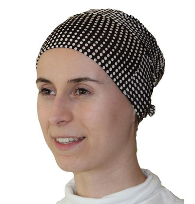 Firdevs Amirah hijab Firdevs Practical Scarf & Bonnet Small Polka Dot Brown - Modefa 