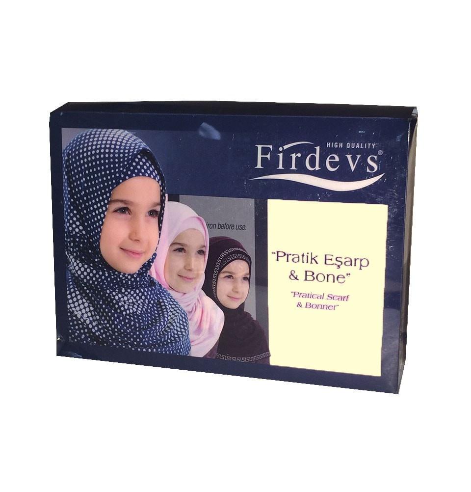 Firdevs Amirah hijab Firdevs Girl's Practical Hijab Scarf & Bonnet Creme - Modefa 