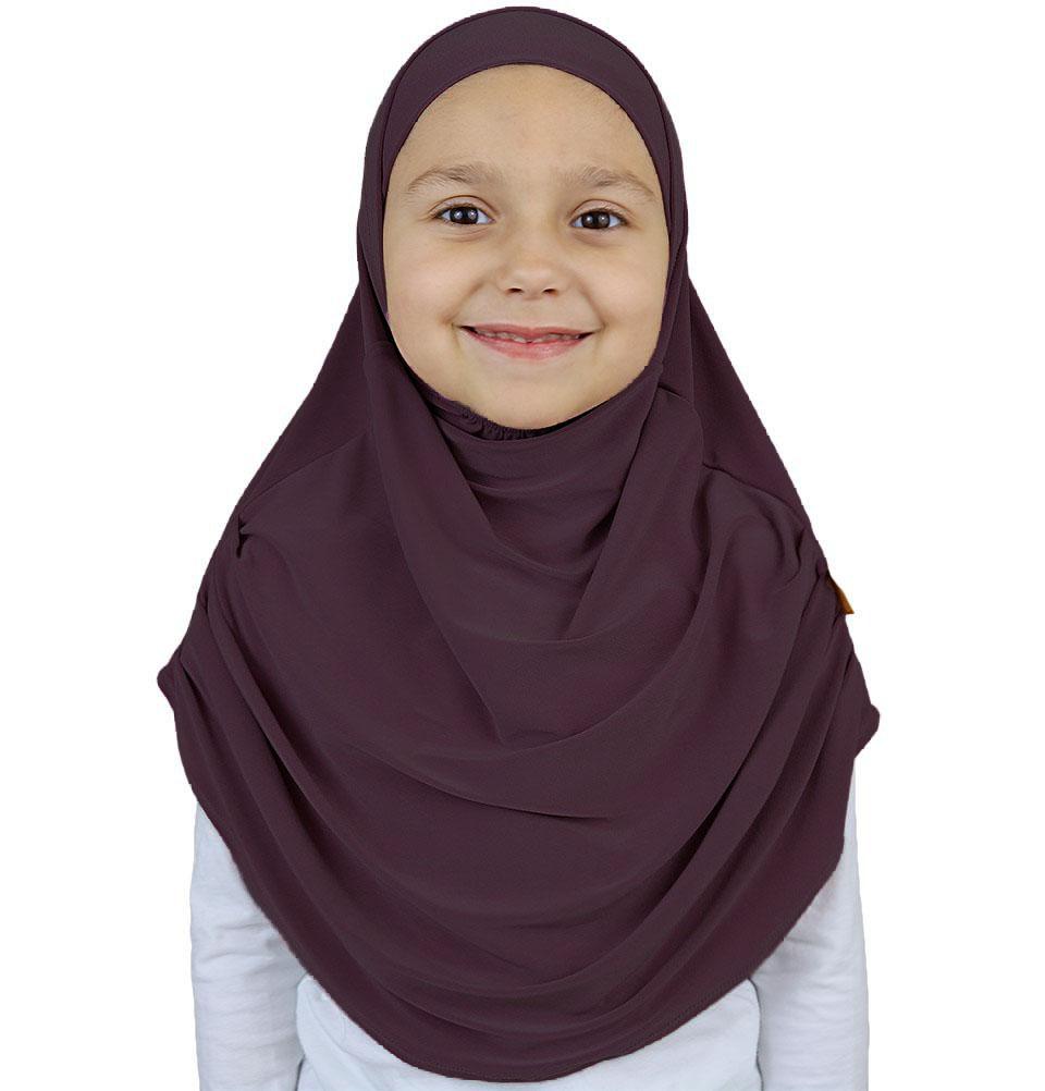 Firdevs Amirah hijab Eggplant Firdevs Girl's Practical Hijab Scarf & Bonnet Eggplant