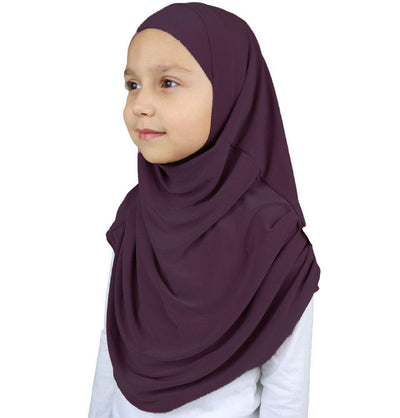 Firdevs Amirah hijab Eggplant Firdevs Girl's Practical Hijab Scarf & Bonnet Eggplant