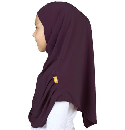 Firdevs Amirah hijab Eggplant Firdevs Girl's Practical Hijab Scarf & Bonnet Eggplant