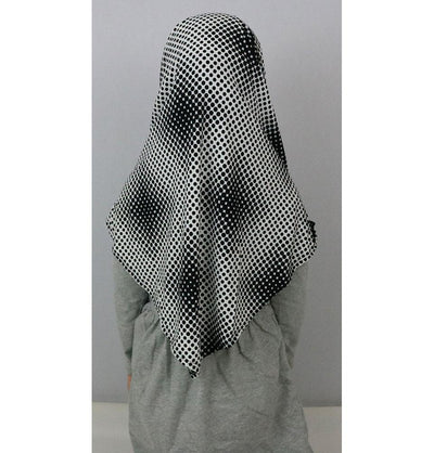 Firdevs Girl's Practical Hijab Scarf & Bonnet Ivory/Black Polka Dot