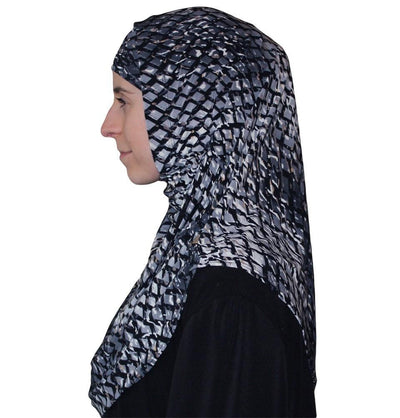 Firdevs Amirah hijab Firdevs Practical Scarf & Bonnet Lattice Grey - Modefa 