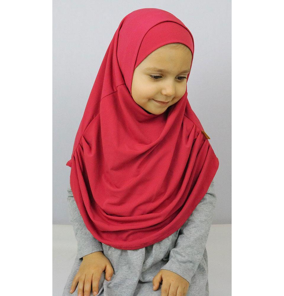 Firdevs Girl's Practical Hijab Scarf & Bonnet Magenta