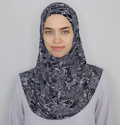 Firdevs Practical Amira Hijab Wild Paisley - Midnight Blue