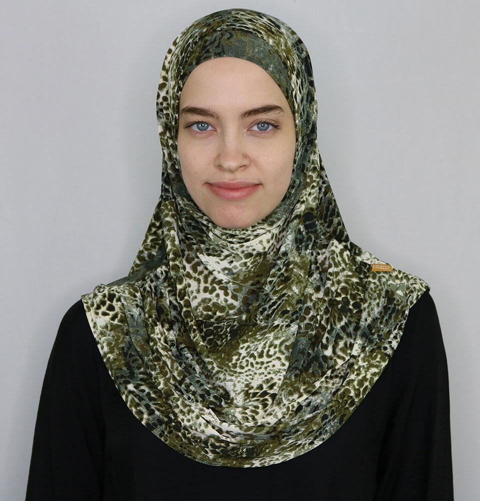 Firdevs Amirah hijab Olive Green/Ivory Firdevs Practical Amira Hijab Safari Canopy - Olive Green