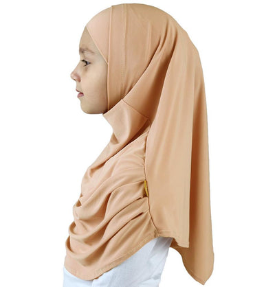 Firdevs Amirah hijab Pale Peach Firdevs Girl's Practical Hijab Scarf & Bonnet Pale Peach