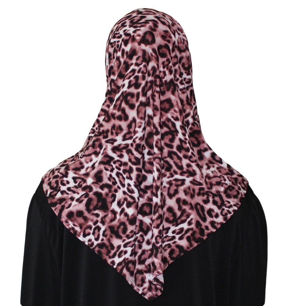 Firdevs Amirah hijab Firdevs Practical Scarf & Bonnet Leopard Pink - Modefa 